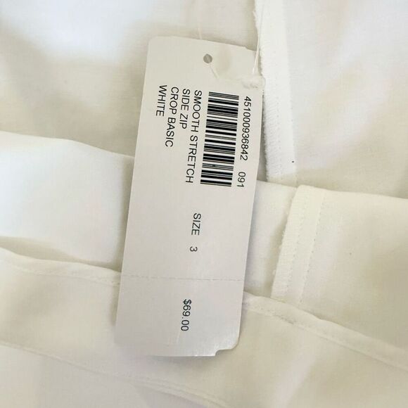 Chico’s Smooth Stretch Side Zip Crop Basic Pants in White - NWT - US Glamour Siz - Picture 9 of 11